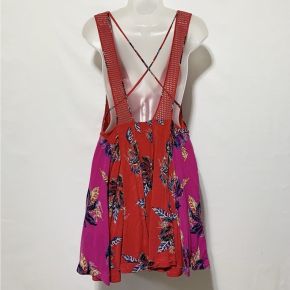 FREE PEOPLE Thought I was dreaming criss cross mini floral dress large - Picture 12 of 13